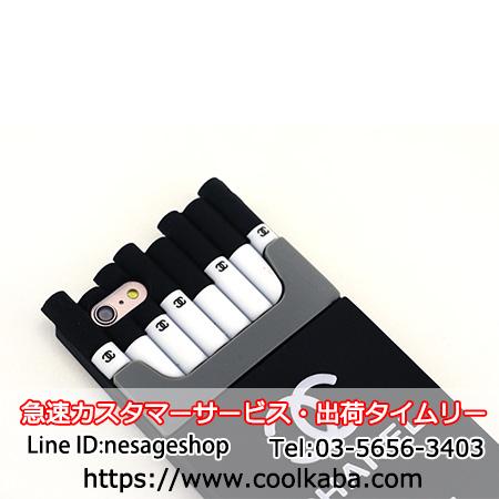 シャネル タバコケース iphone8/Xケース コピー CHANEL パロディー風 アイフォンX/7sケース シーガレット シリコン