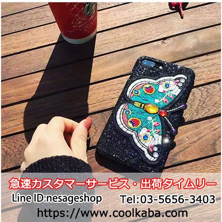 iphone8 plus 携帯ケース 芸能人 蝶図案