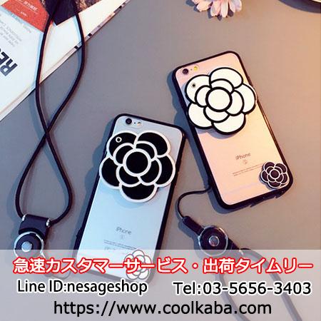 椿花柄 シャネル アイホンX/8携帯カバー