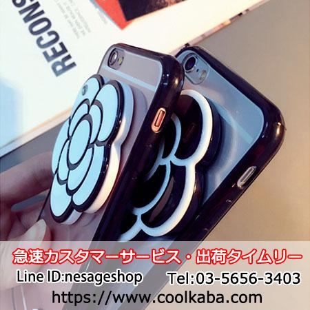iphoneX/8/7plus携帯ケース シャネル風 ミラー付き