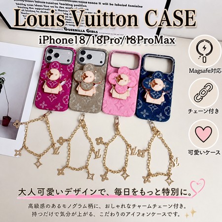 ルイヴィトンiphone18/18promaxケース ハンドストラップ スマホチェーン magsafeスマホケース