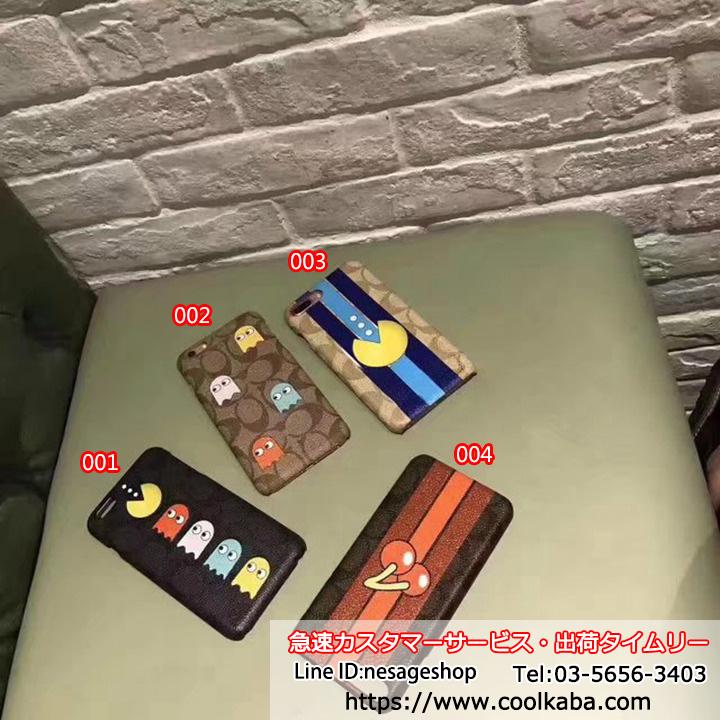 コーチ iphone8ケース パックマン coach iphoneX/8 plusケース