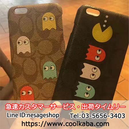 コーチ iphone8ケース パックマン coach iphoneX/8 plusケース