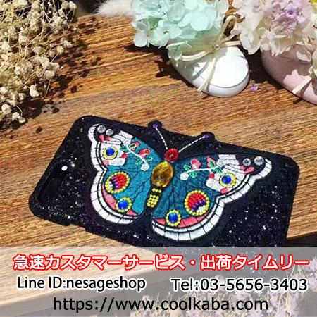 Dolce&Gabbana風 iphone 8 ケース 刺繍チョウ