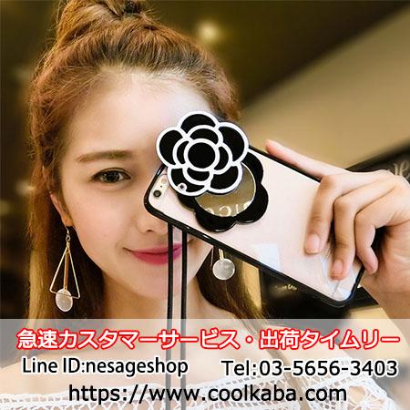 ツバキ花 CHANEL風 iphone8スマホケース