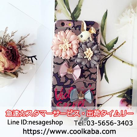 花柄付き ソフトケース iphone8カバー