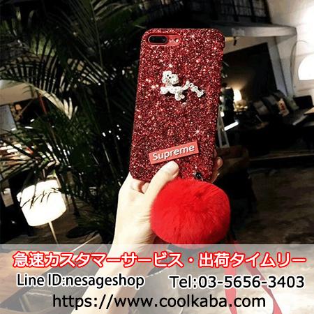 フワフワ iphone8/8plusスマホカバー キラキラ