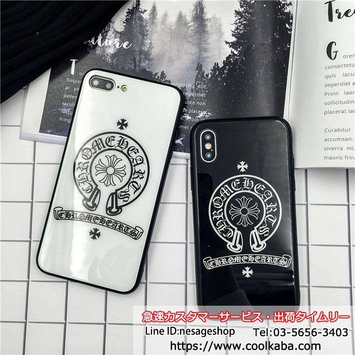 iphone8plus ガラスカバー Chrome Hearts