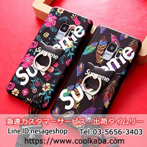 シュプリーム ギャラクシー S9ケース リング Galaxy S9プラスカバー Supreme Galaxy Note8携帯ケース