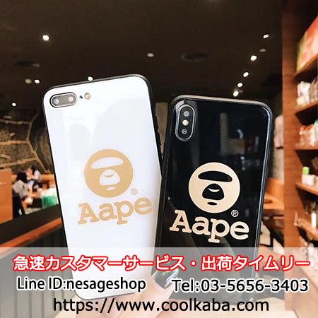 アイフォンx ケース ガラス背面 aape