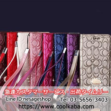 コーチ Iphonex Iphonexs ケース 手帳型 Iphone8 8plusカバー Coach エナメル アイフォン テンケース 財布付き