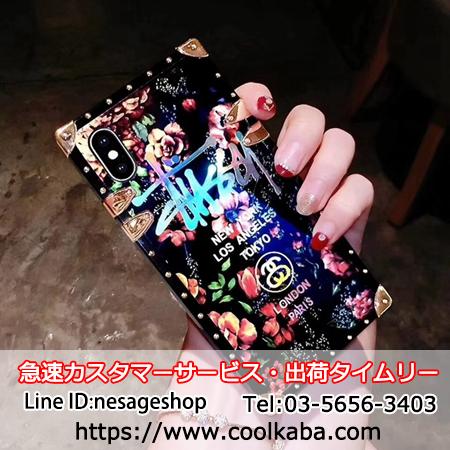 Stussy iPhoneX Xr Xs 花柄ケース