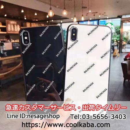 バレンシアガ iphoneXSケース 背面ガラス