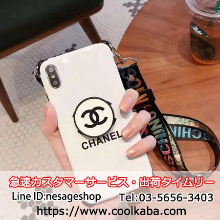 CHANEL アイフォン XS ネックストラップ付き