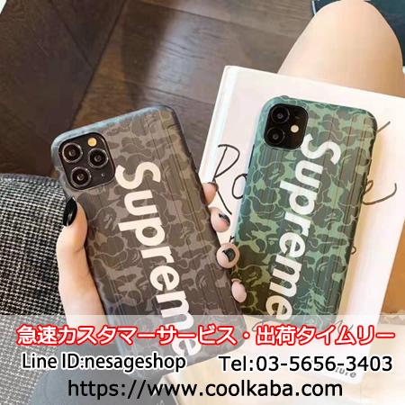 シュプリーム Iphone11pro Maxケース 迷彩柄 かっこいい Iphonexr Xsmaxかばー Supreme 携帯ケース 大人気