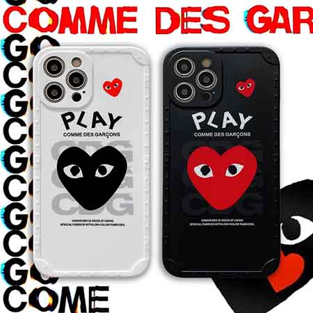 コムデギャルソンアイフォン12pro 12miniケース Comme Des Garcons 新品 可愛い Iphone 12カバー 黒い 赤い ハート プレイ アイホン11 X 8プラス携帯カバー Play カップル用