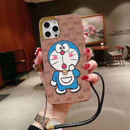 可愛い Doraemon柄 iPhone 14promax 携帯ケース グッチ アイホン 