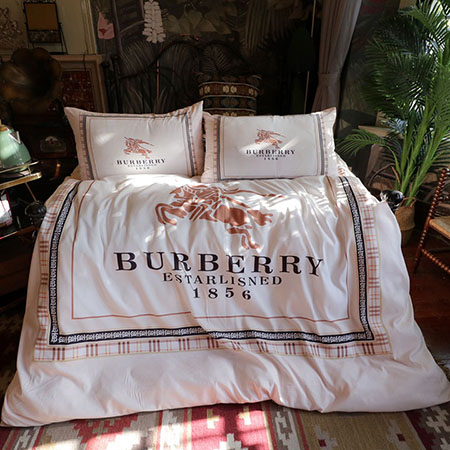 高品質 布団カバーセット バーバリー ロゴ付き 掛け布団カバー2021春夏新作 burberry ブランド寝具 洗濯可 寝具カバー 四季通用