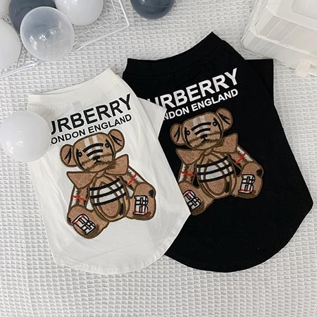 バーバリー 個性 アニメ風 ロゴ付き 犬Tシャツ burberry 綿 売れ筋 T