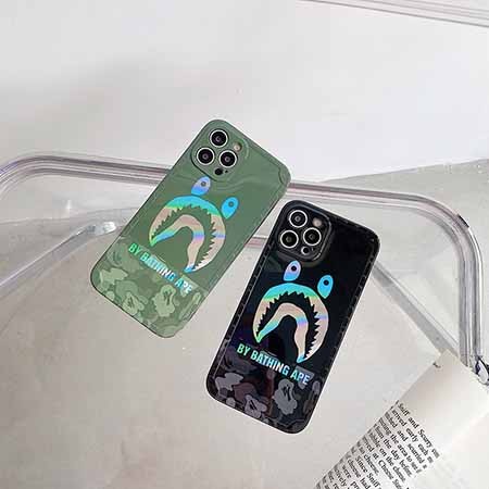Bape 流行り アイホン12promax/12mini シリコンサメ柄スマホケース 