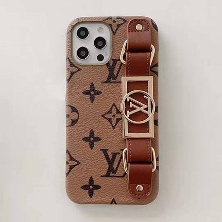 ルイヴィトンアイフォン13 スマホケース vuitton iPhone 13 pro max 手首ストラップ付き携帯ケースアイフォーン12 pro max金属ロゴ付きルイヴィトン保護ケース