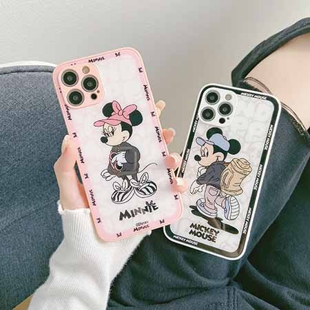Disney 背面ガラス カバー iphone13 光沢感携帯ケースアイフォーン