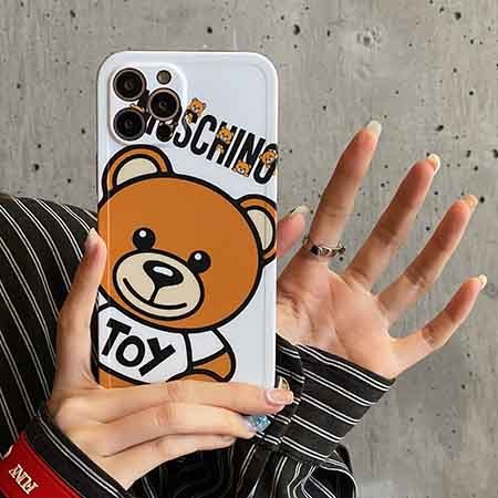 moschino可愛い風 アイフォーン13 pro/13pro max 光沢感 白黒