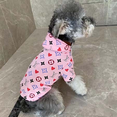 ロゴ付き ルイヴィトン パーカー ブランド Lv ペット服 ドッグウェア 流行り シュナウザー マント 中小型犬 綿 フレンチ ブルドッグ 綺麗 売れ筋 欧米風 秋冬用