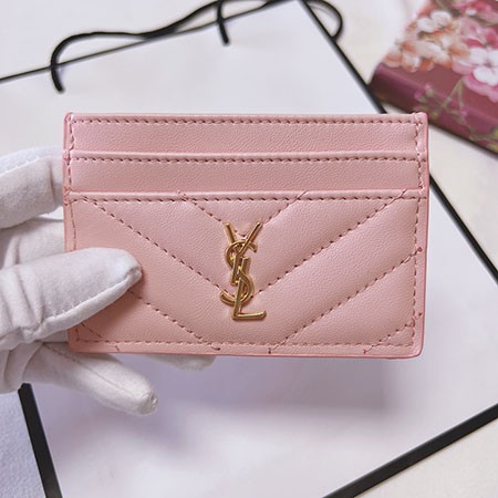 ysl カードケース ピンク-