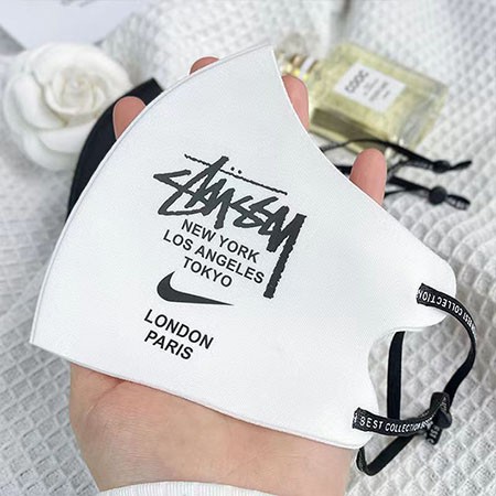 友達へのプレゼント スポーツ風 おしゃれ 極細繊維 白黒 マスクstussy ステューシー 送料無料 ハイブランド 通気性良い 流行り ロゴ付き 防塵 Uvカット 調節可能 洗える