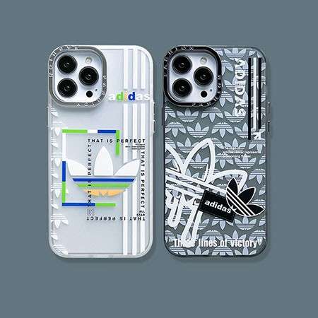 半透明 iPhone 14promax/14pro カバー adidas