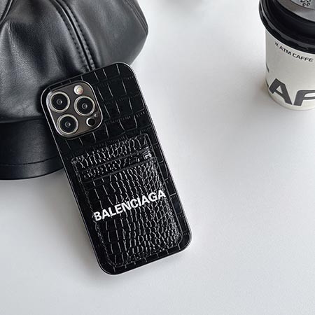 高級 iphone15ケース balenciaga レザー製 バレンシアガ アイフォン14