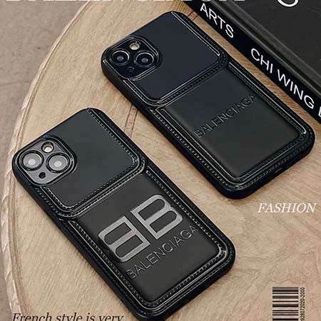 高級 iphone15ケース balenciaga レザー製 バレンシアガ アイフォン14