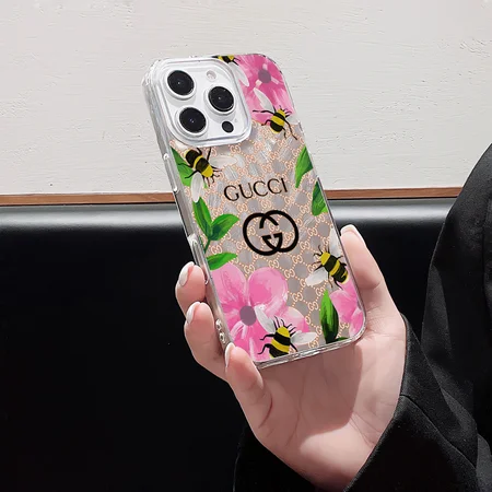 グッチiphone16 16promaxケース IMD素材 花 蜂柄