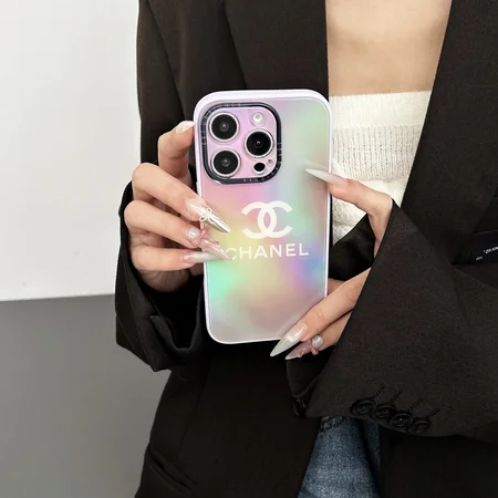 シャネルiphoneケース iphone17/17promax携帯ケース アクリル素材 虹色