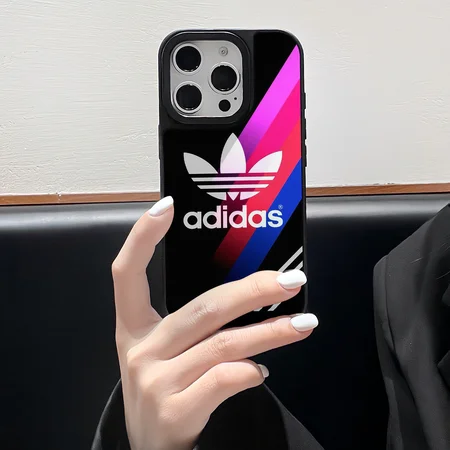 アディダス スマホケース iPhone16/16promaxアクリルケース すり傷防止 耐衝撃