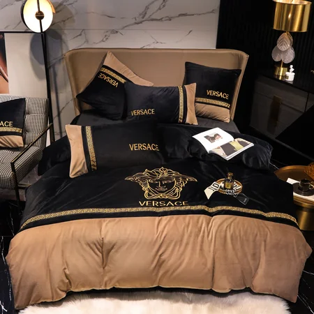 高級感 Versace 布団カバーセット 4点セット ベルベット 暖かい 秋 冬