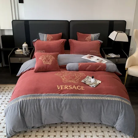 Versace 布団カバー 4点セット ベルベット 厚手 暖かい 秋冬用