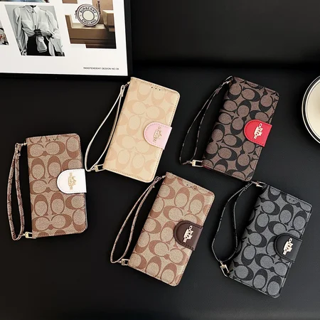 coach iphone17/17promaxケース 手帳型 純正レザーカバー