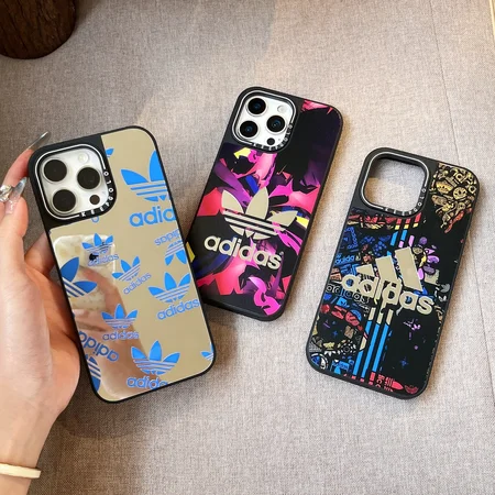 アディダスiPhone17/17proケース アクリル 鏡面 magsafe対応ケース