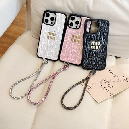 ミュウミュウiphone17pro/17promax携帯ケース キラキラ グリッター