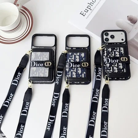ディオールiphone17/17promax携帯ケース スマホショルダーストラップ付き 人気 女子