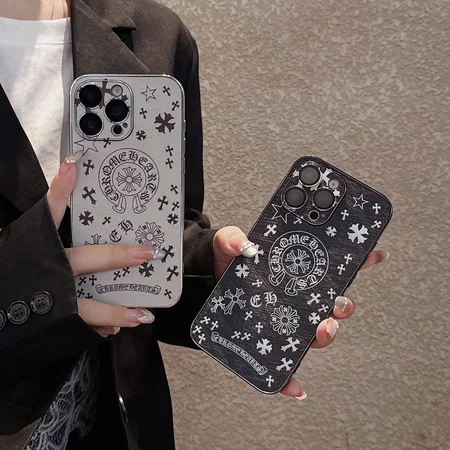 クロームハーツiphone17 17promaxケース メッキ ブラック シルバー 男女兼用