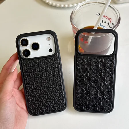 chrome hearts スマホケース iphone17/17promax携帯ケース PUレザー ロゴ エンボス