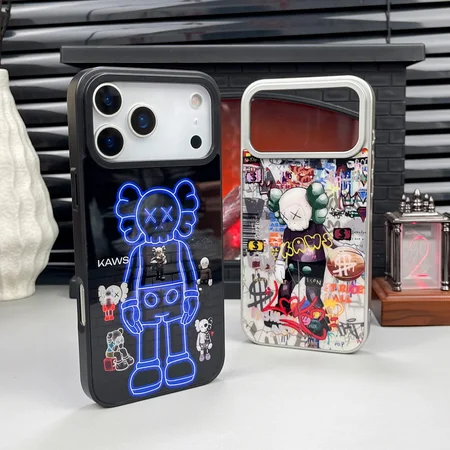 カウズ ベアブリック iphone17 17promaxケース アクリル 保護フィルム付 擦り傷防止