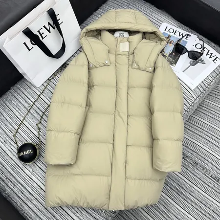 ロエベ ダウンコート レディース ミドル丈 フード付き