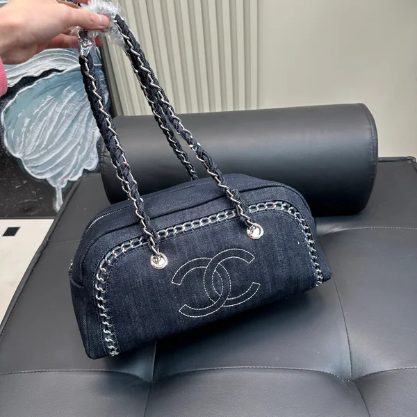 シャネル ドーヴィル デニム ボウリングバッグ