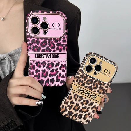 Dior 携帯ケース レザー iphone17/17promaxケース ヒョウ柄 可愛い
