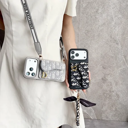 DIOR ショルダーiphone17/17promaxケース サドル オブリーク ジャカード Dロゴ
