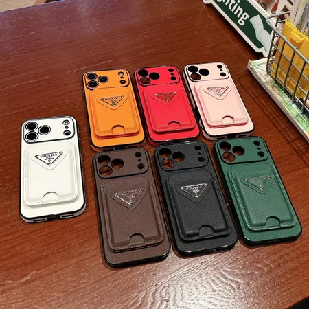 prada iphone17/17promaxスマホケース 三角ロゴ 十字纹レザー